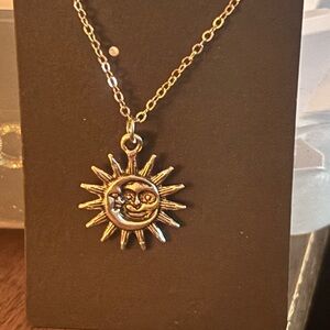 Silver Sun Pendant Necklace